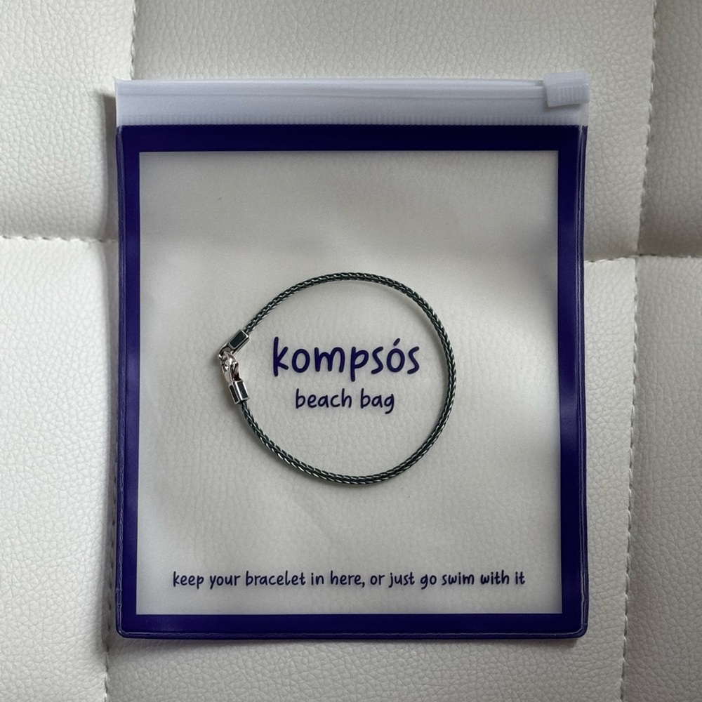 Kompsos 2mm Sailing Cable Bracelet With Sterling Silver Clasp. 17CM